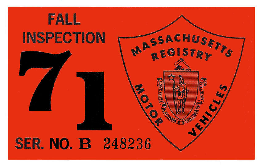 (image for) 1971 Massachusetts FALL INSPECTION Sticker